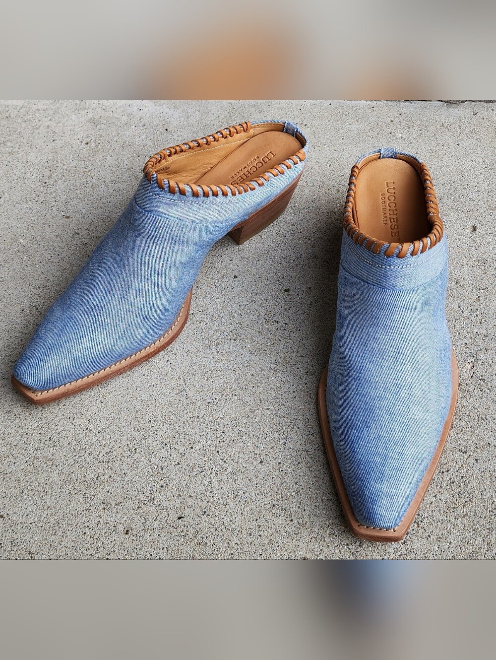 Lucchese Denim Mules - NEW - Picture 4 of 11